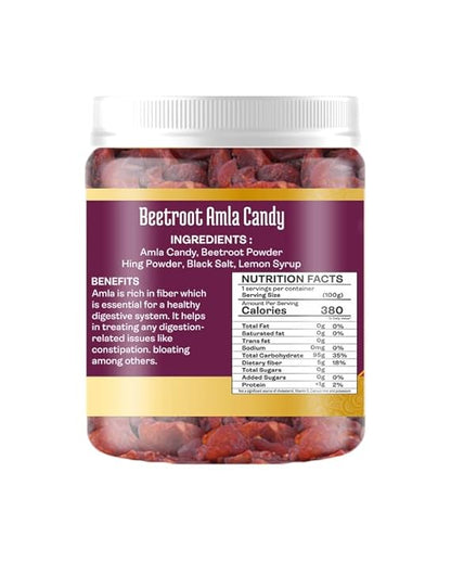 Vilaas Sugar-Free Beetroot Amla Candy 900gm | Indian Gooseberry for Eating | High in Vitamin C Low Processed and Sugar Free Amla | All Natural Ingredients | After Meal Mouth Freshner Mukhwas | No Artificial Preservative