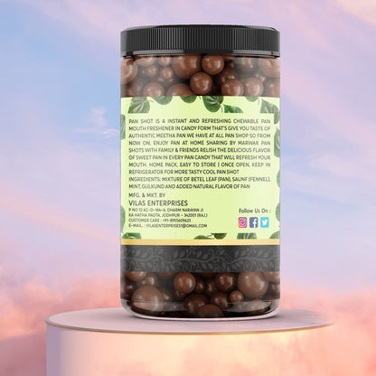 VILAAS Pan Shots Mukhwas Candy Balls 300gm | Refreshing Paan Flavour Laddu Candy | Traditional After-Meal Mouth Freshener | Sweet & Aromatic Paan Treat | Ready-to-Eat Snack