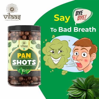 VILAAS Pan Shots Mukhwas Candy Balls 300gm | Refreshing Paan Flavour Laddu Candy | Traditional After-Meal Mouth Freshener | Sweet & Aromatic Paan Treat | Ready-to-Eat Snack